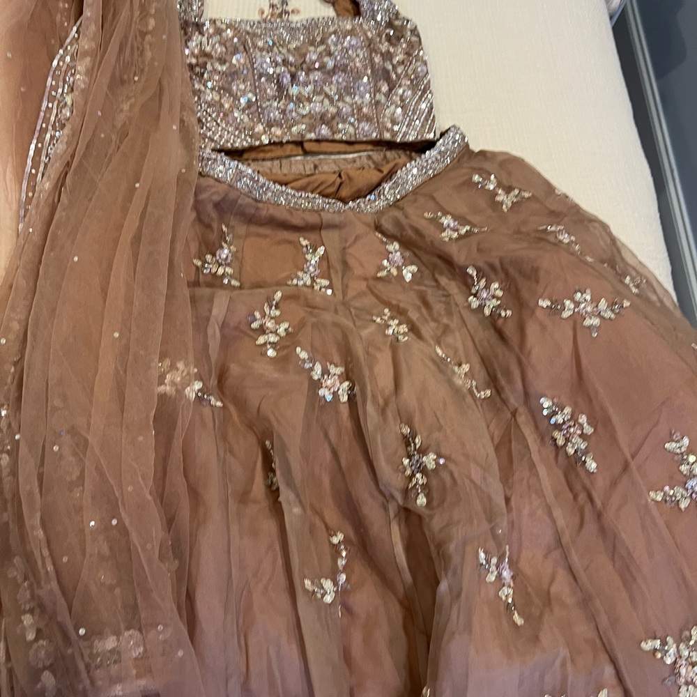 Embellished Brown Lehenga Choli